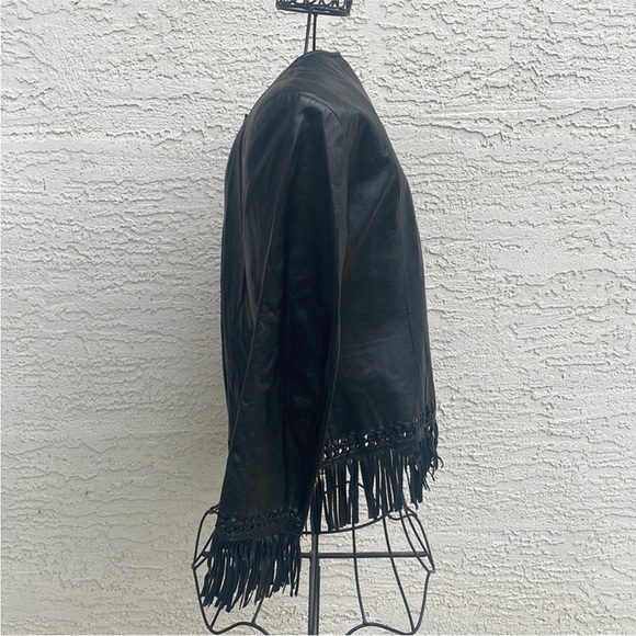 Danier Leather Fringe Zip-Up Jacket - Size M - Picture 4 of 15